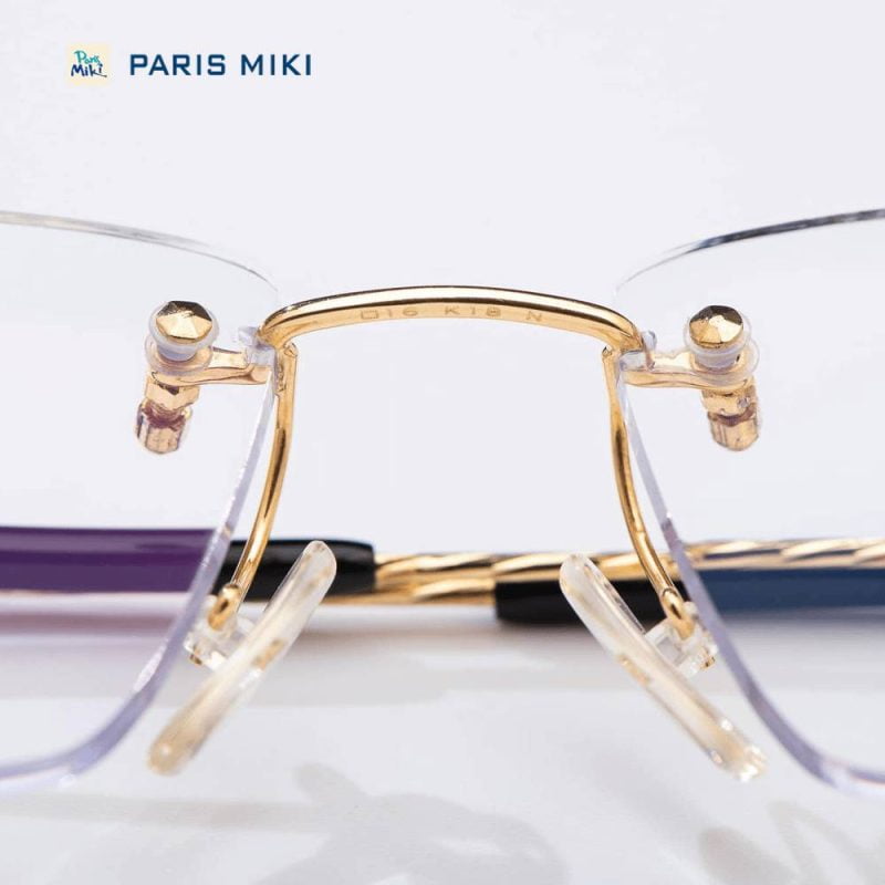 Gọng kính vàng đúc 18K khoan Paris Miki-01