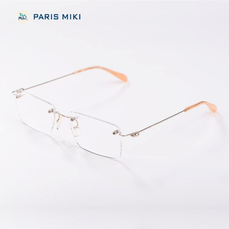 Gọng kính vàng trắng 14k Paris Miki F16 140