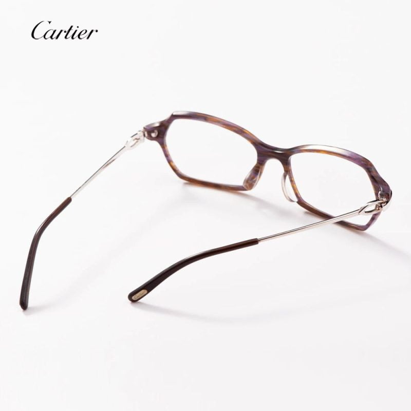 Gọng kính Cartier mạ vàng trắng liền vành F17-135-01