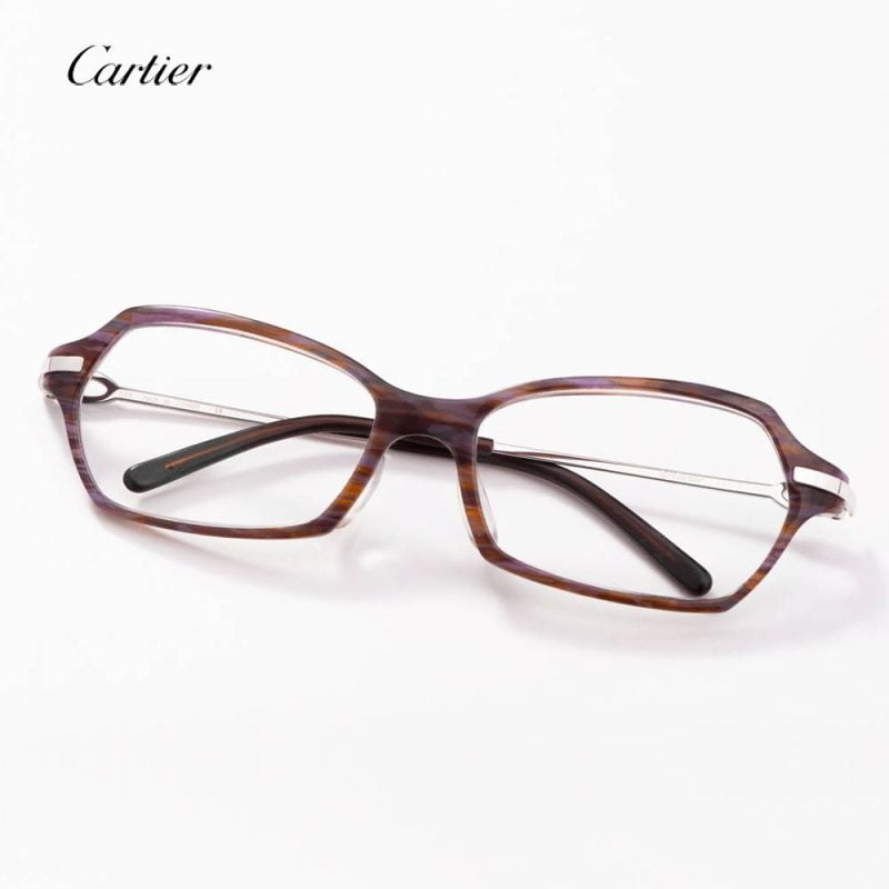 Gọng kính Cartier mạ vàng trắng liền vành F17-135-02