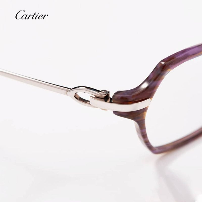 Gọng kính Cartier mạ vàng trắng liền vành F17-135-03