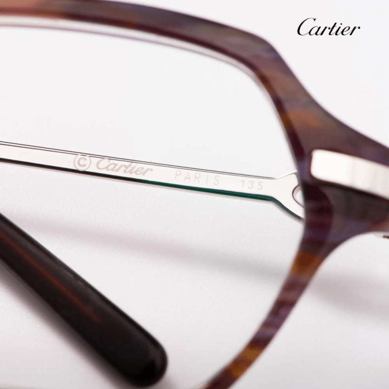 Gọng kính Cartier mạ vàng trắng liền vành F17-135-05