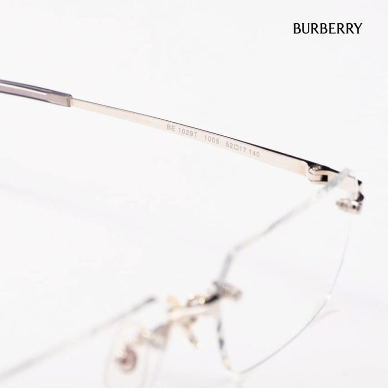 Gọng kính khoan Burberry mạ PVD BE 1029T-01