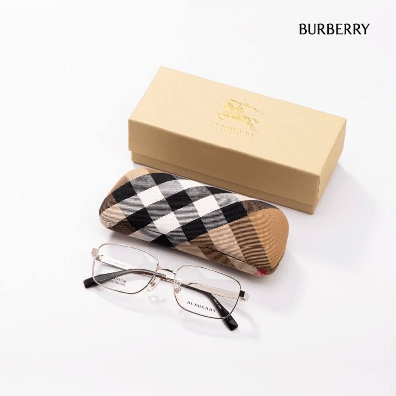 Gọng kính liền vành Burberry bọc vàng 12K BE 1125TK