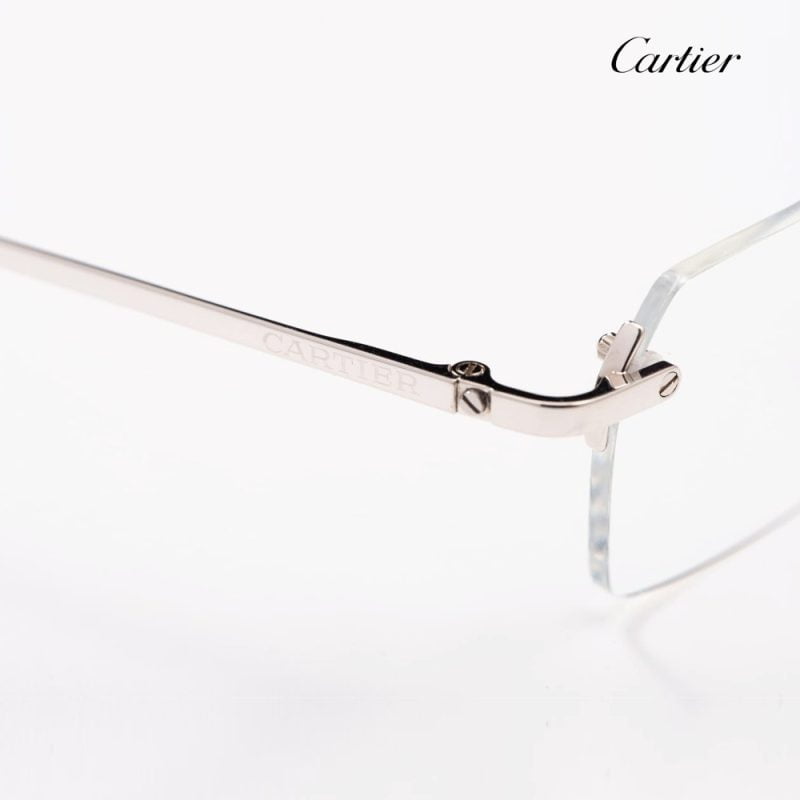 Gọng kính mạ vàng trắng Cartier F19-135-01