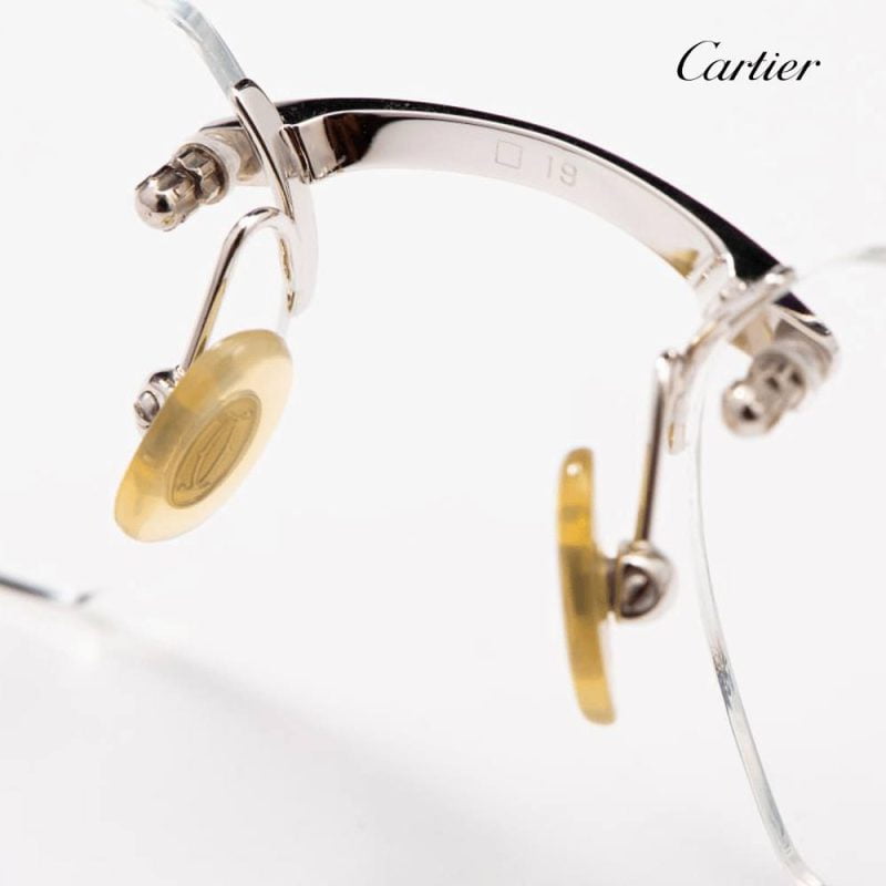 Gọng kính mạ vàng trắng Cartier F19-135-02