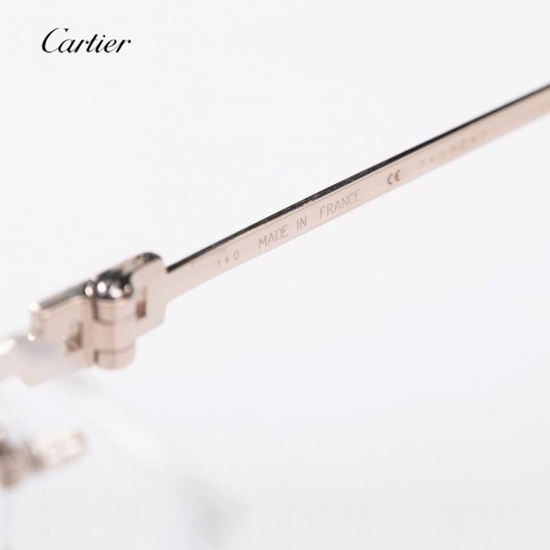 Gọng kính vàng 18K Cartier White Gold-5