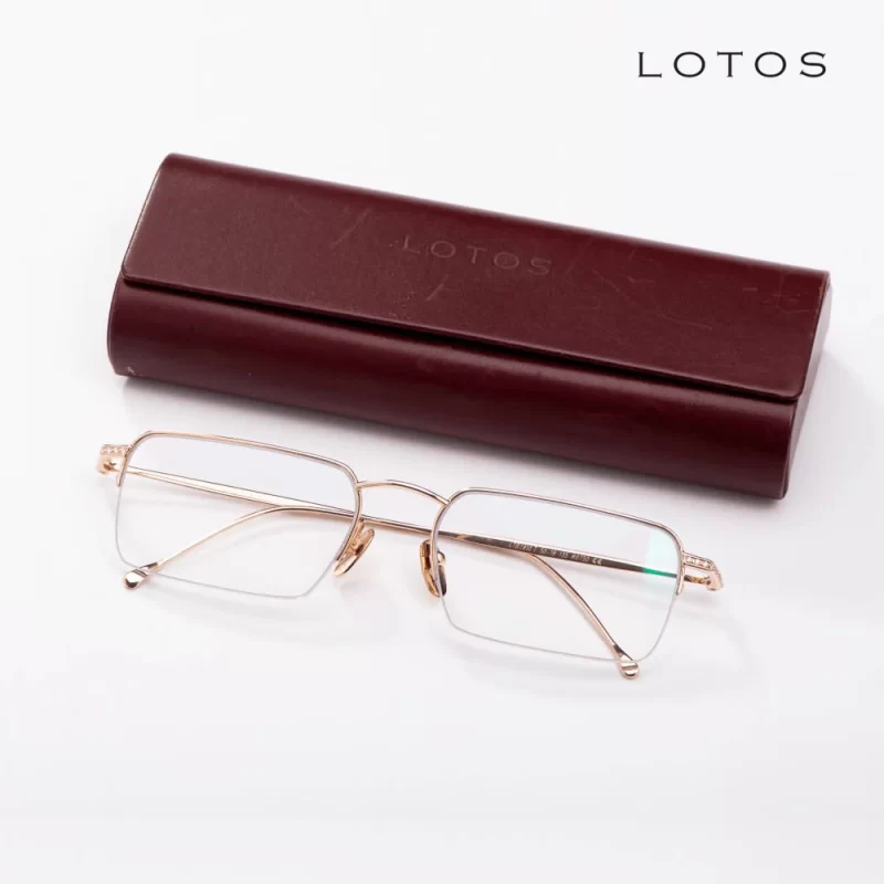 Gọng kính vàng lotos 18kt rose gold 14 kim cương-01