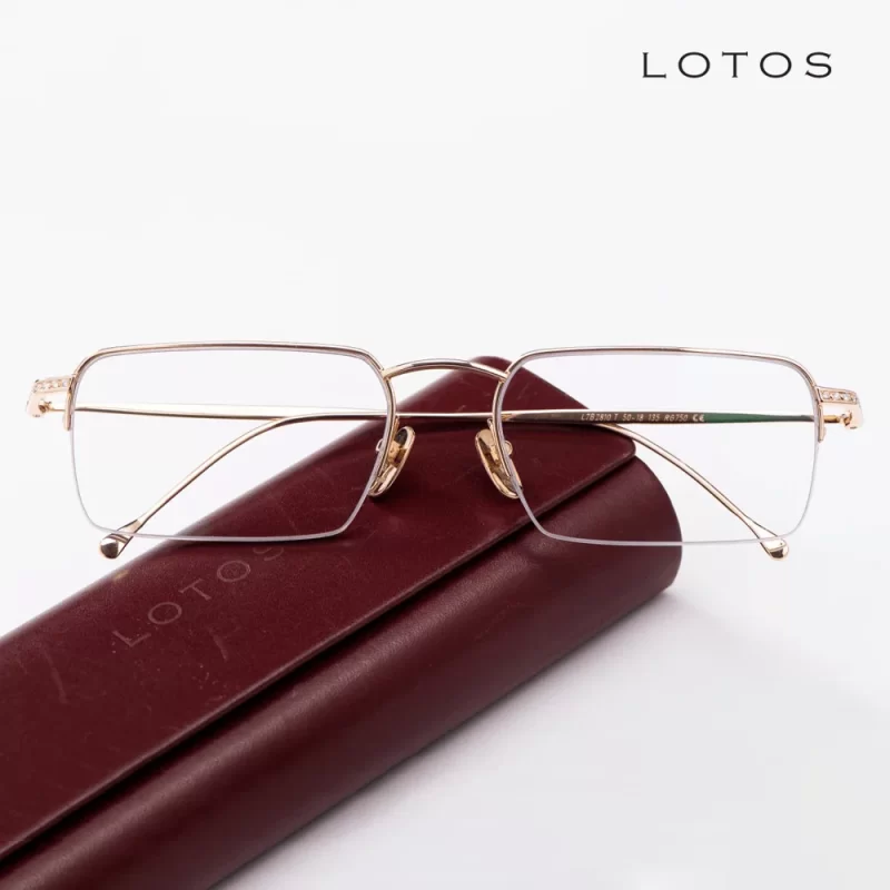 Gọng kính vàng lotos 18kt rose gold 14 kim cương-09