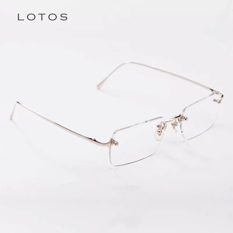 gọng kính vàng trắng lotos 18k l9k111