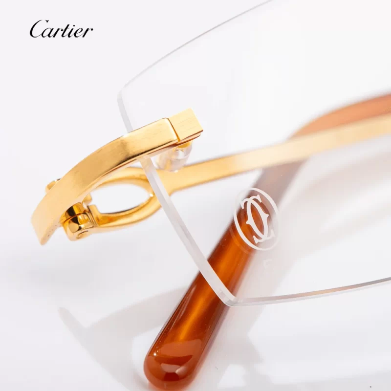 Gọng kính cartier ct0045o 002 mạ vàng 3 mảnh-10