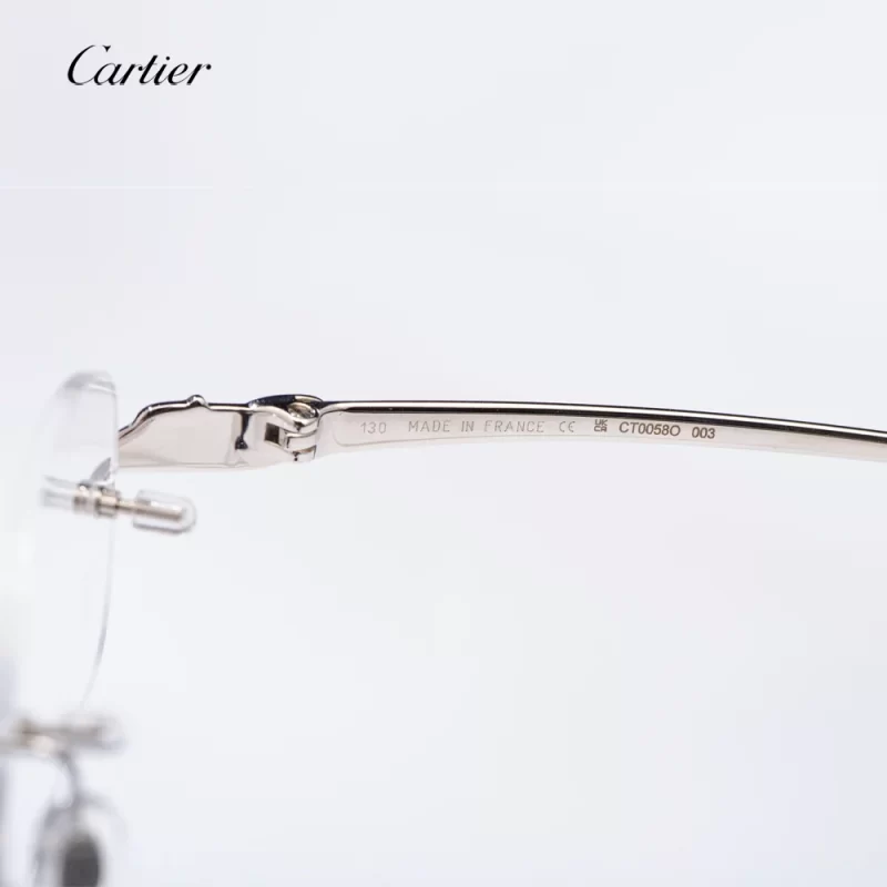 gọng kính cartier ct0058o-003 3 mảnh màu bạc-06